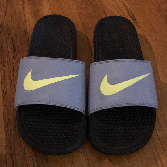 Nike Shoes - Nike Sandal Slides Blue/Yellow Size 9W Nike Shoes - Nike Sandal Slides Blue/Yellow Size 9W